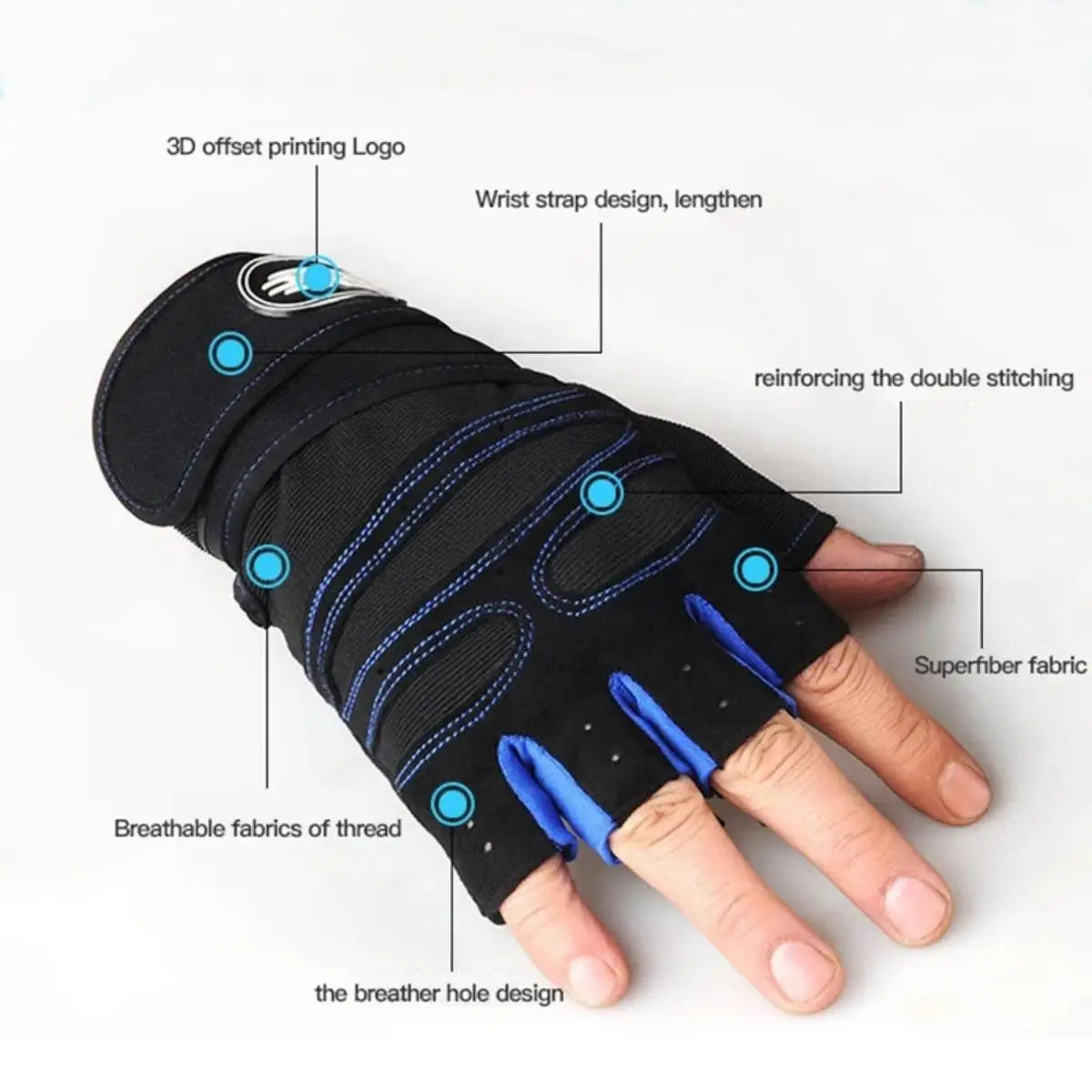 Fitness Weight Lifting Gym Gloves with Wrist Support for Men Women