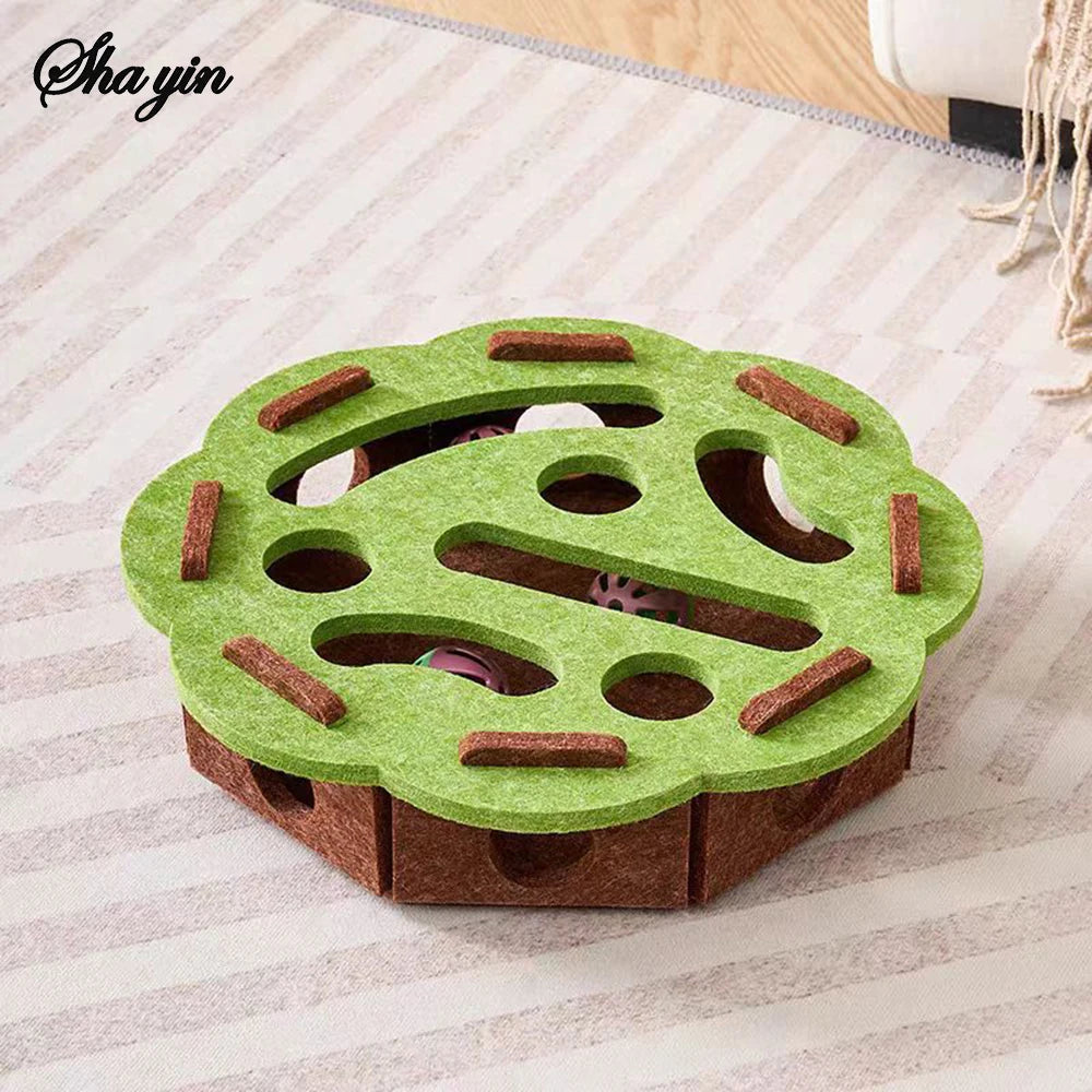 Interactive Cat Puzzle Maze Toy Felt Box Digging Game