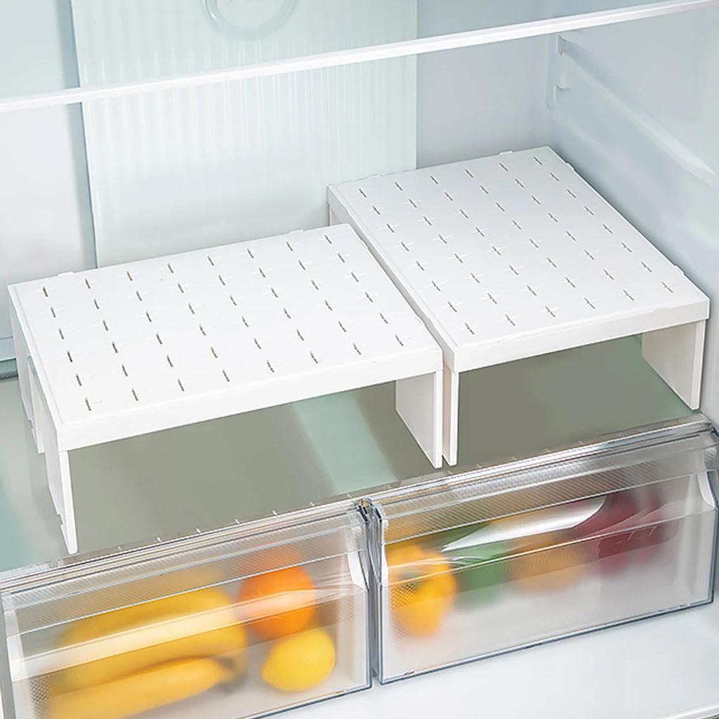 Stackable Kitchen Cabinet Organizer Plastic Shelf for Dishes and Cups