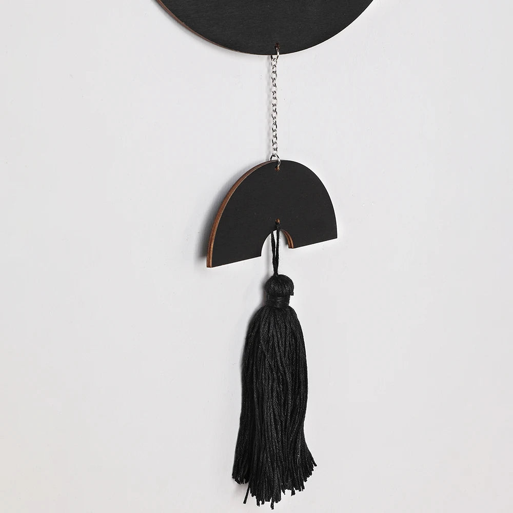 Boho Wooden Dream Catcher Wall Art Macrame Tassel Home Decor