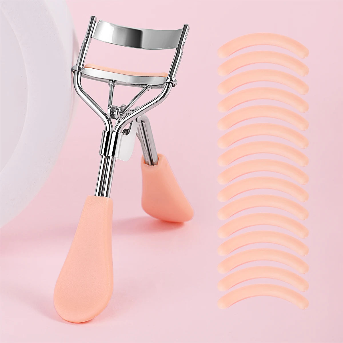Portable Eyelash Curler with 15 Silicone Pads Lash Curling Tool