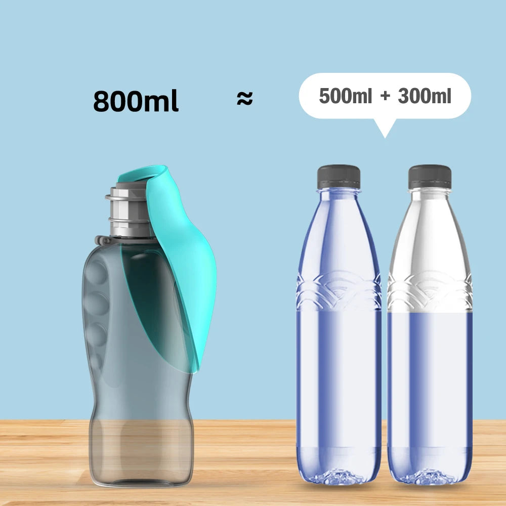 800ml Portable Dog Water Bottle Travel Drinking Bowl for Pets
