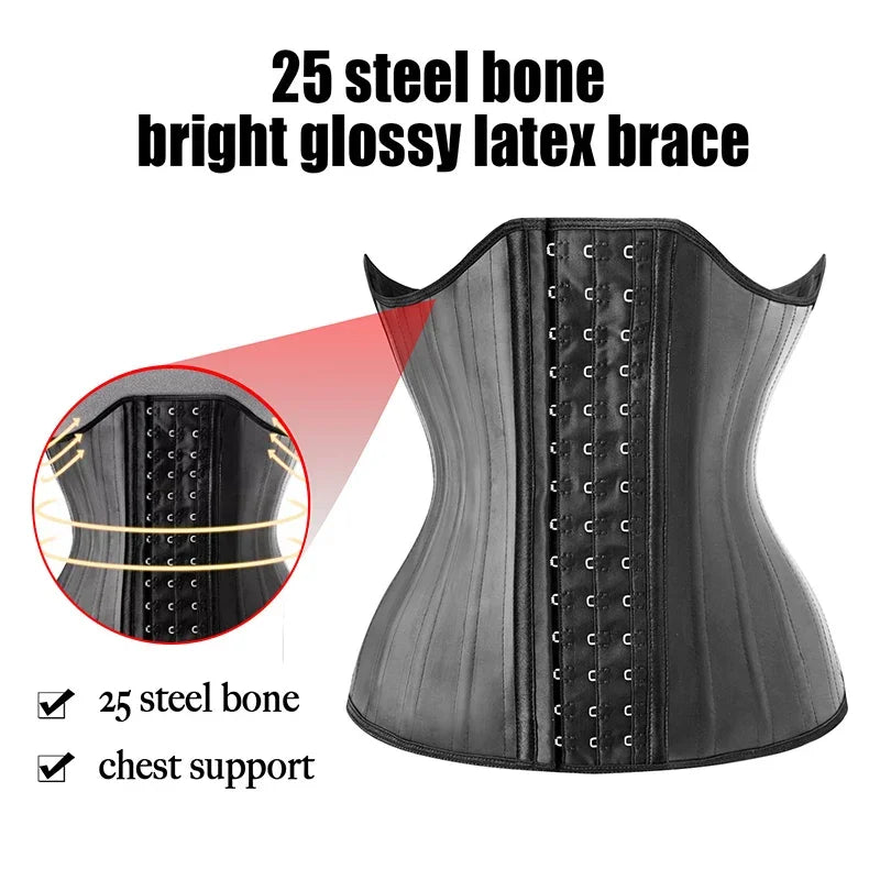 Latex Waist Trainer Corset Shapewear with Steel Bones for Women