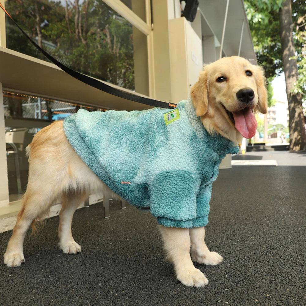 HOOPET Winter Lamb Wool Dog Jacket Windproof Coat for Large Dogs