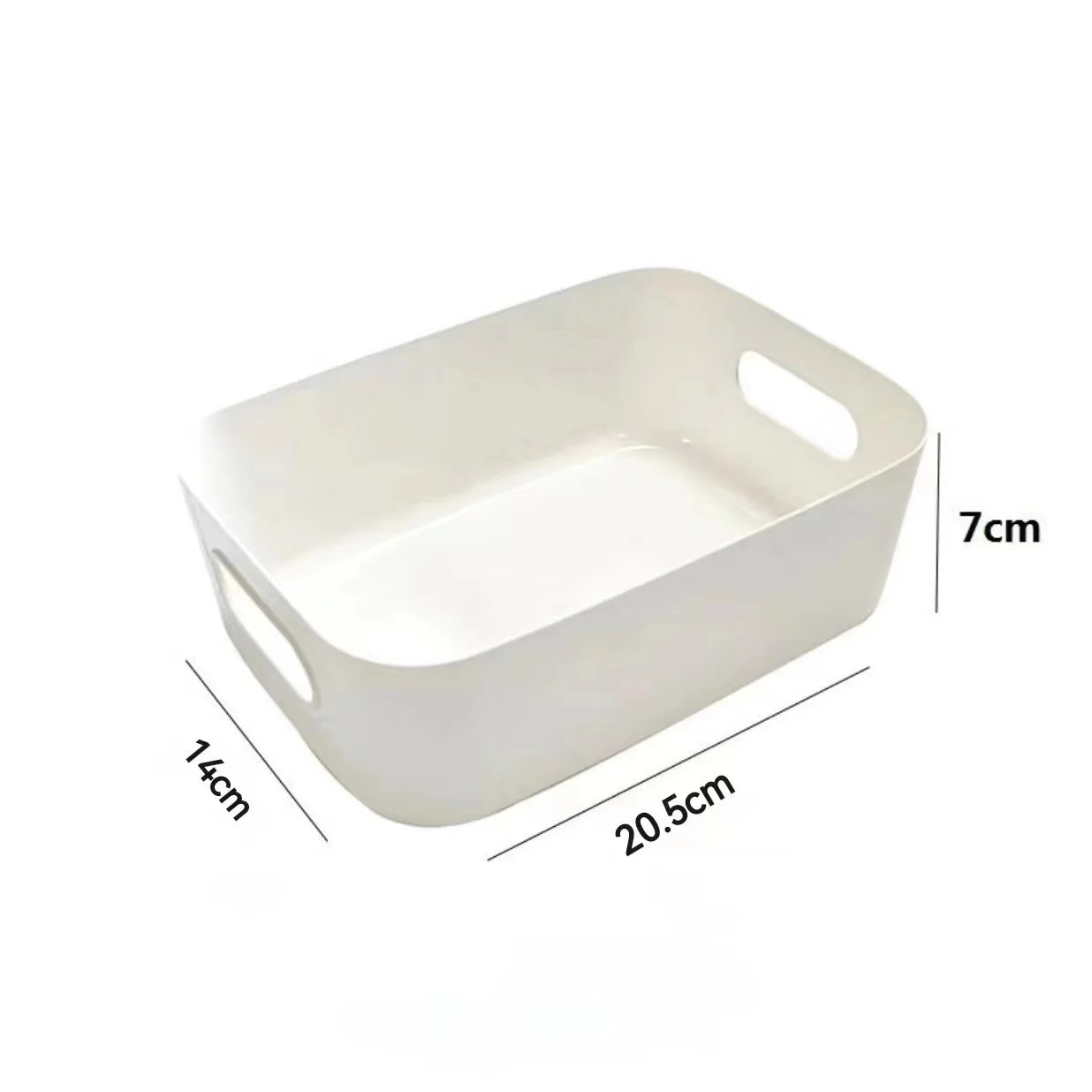 White Plastic Storage Box Basket Organizer for Desk and Snacks