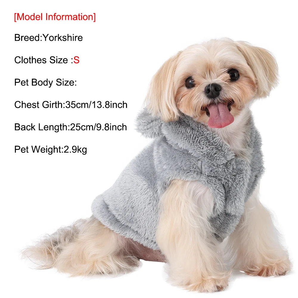 Warm Dog Hoodie Coat for Small Medium Dogs and Cats Winter Pet Jacket