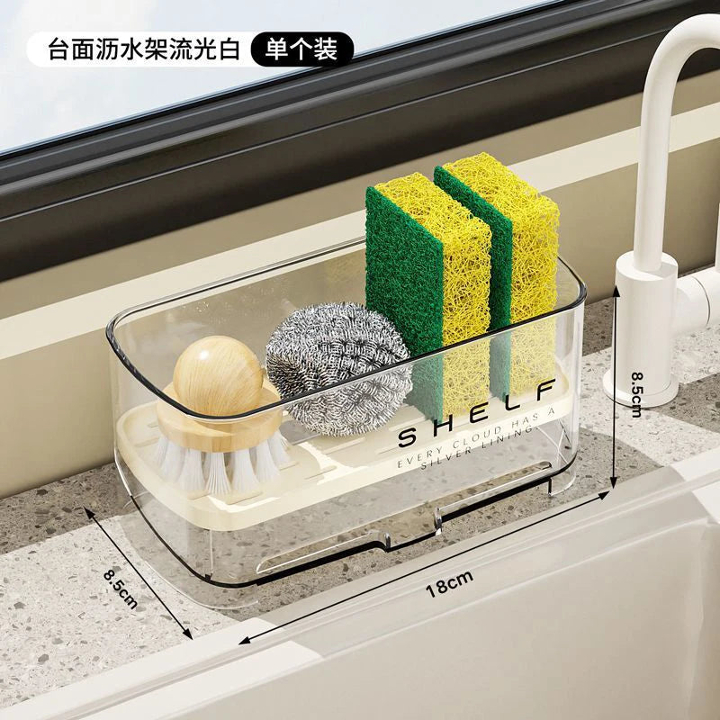 Kitchen Sink Organizer Multifunctional Drain Rack for Sponge Storage