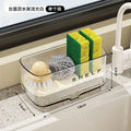 Kitchen Sink Organizer Multifunctional Drain Rack for Sponge Storage