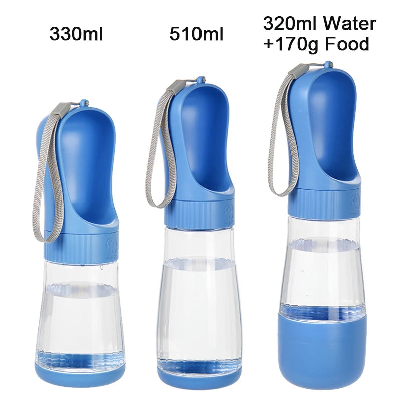 2 in 1 Dog Water Bottle with Food Container Portable Pet Drinking Bottle