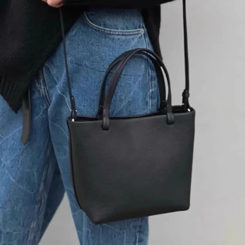 Designer Leather Womens Small Tote Shoulder Crossbody Handbag