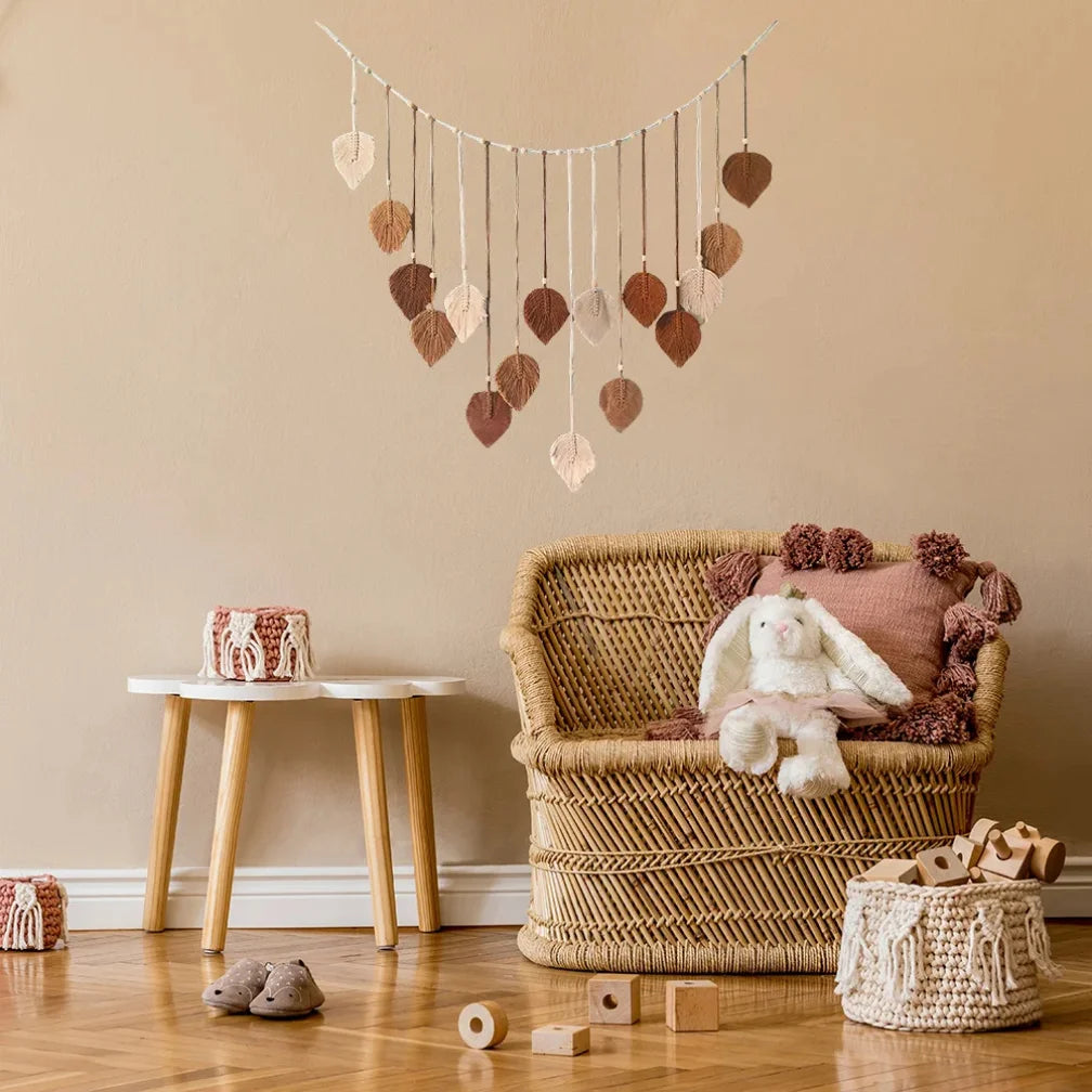 Bohemian Macrame Leaf Wall Art Hanging Tapestry
