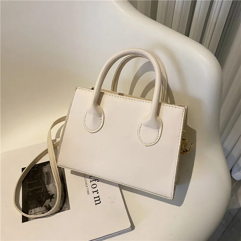 Wide-Strap Crossbody Satchel – Chic Small Square Shoulder Bag