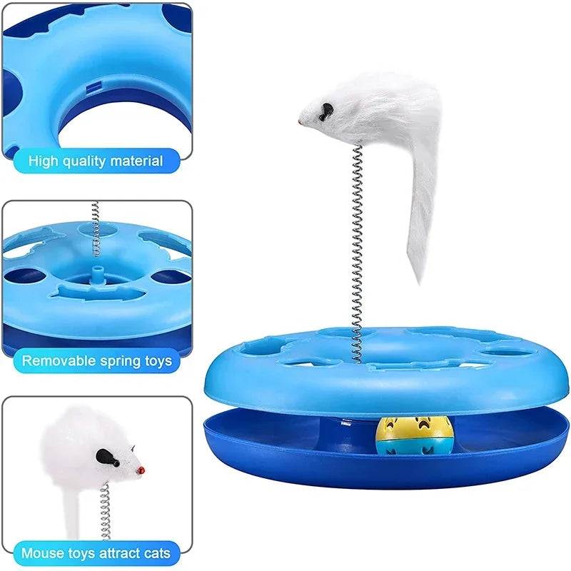 Interactive Cat Roller Track Toy with Catnip Ball and Teaser Mouse