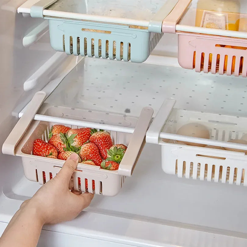 Kitchen Fridge Hanging Organizer Egg Fruit Storage Drawer Basket