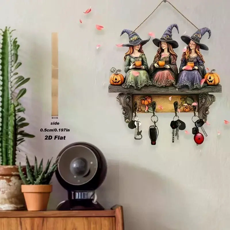 Exquisite Wooden Halloween Christmas Decor Holiday Ornament Gift Set