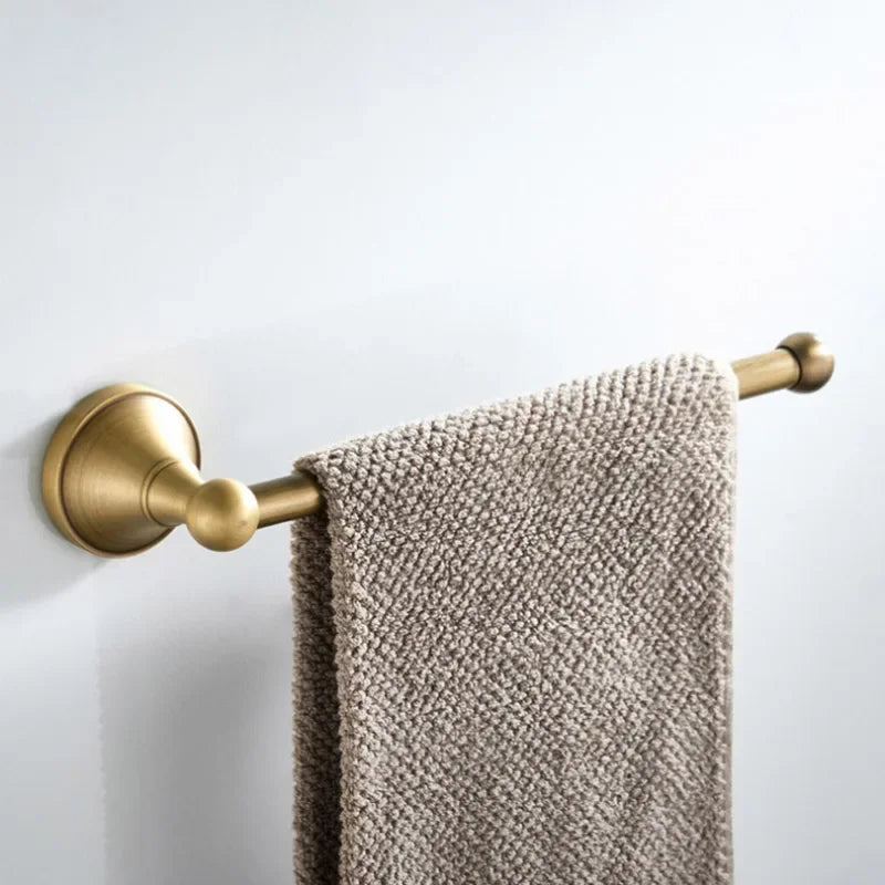 Antique Brass Bathroom Hardware Set Paper Holder Towel Ring Hook