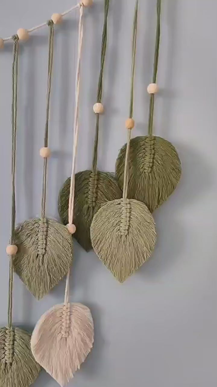 Bohemian Macrame Leaf Wall Art Hanging Tapestry